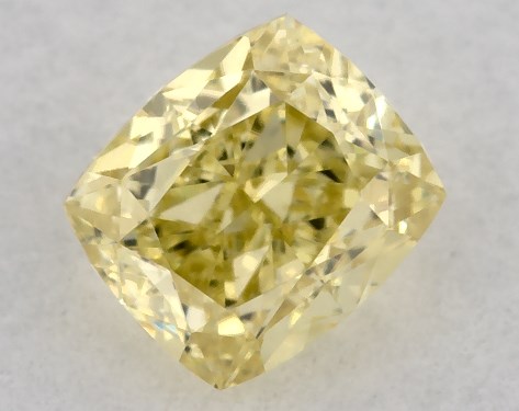 GIA 0.43 Carat Fancy Intense Yellow-VS2 Cushion Modified Cut Diamond